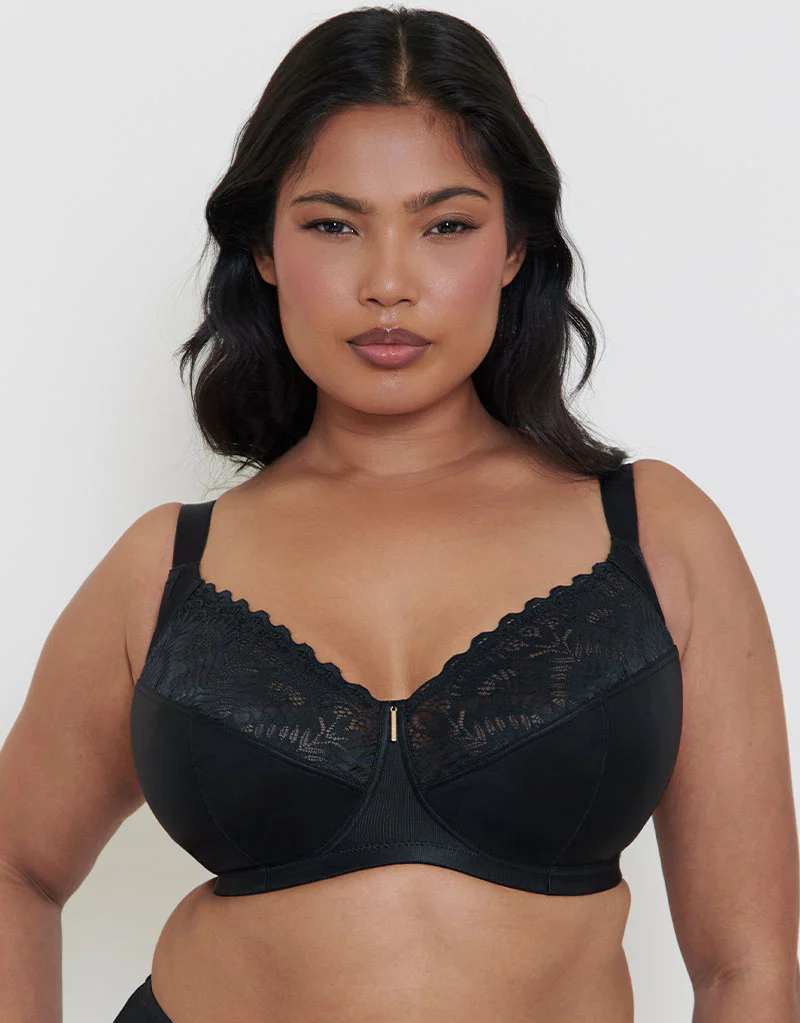 Adella Athena Non-Wired Full Cup Side Support Bra Black - Image 2