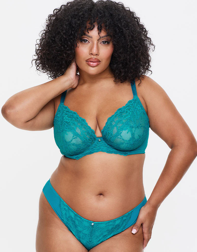 Ann Summers Sexy Lace Brazilian Brief Blue/Green - Image 4