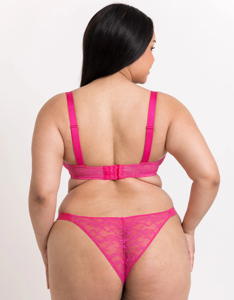 Curvy Kate All Night Lace Tanga Hot Pink/ Blush - Image 4