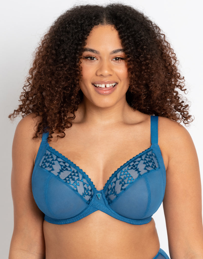 Curvy Kate Centre Stage Full Plunge Side Support Bra Blue - Image 3