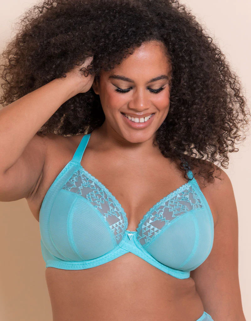 Curvy Kate Centre Stage Full Plunge Side Support Bra Turquoise - Image 3