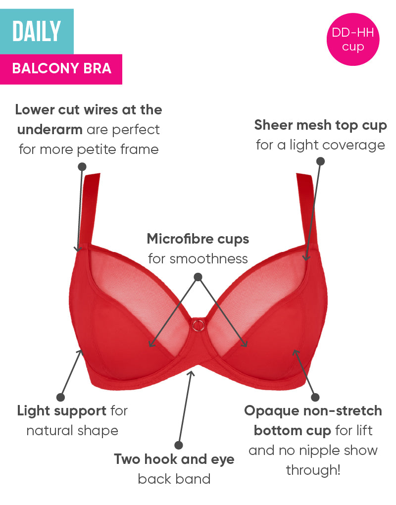 Curvy Kate Daily Balcony Bra Flame Red - Image 5