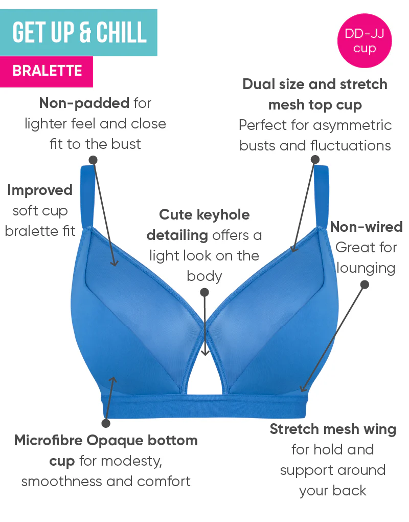 Curvy Kate Get Up and Chill Non-Wired Bralette Denim Blue - Image 4