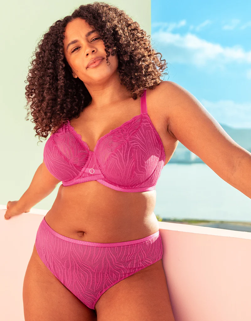 Curvy Kate Lace Daze Balcony Bra Lipstick Pink - Image 2