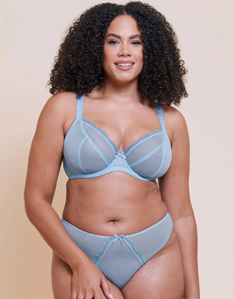 Curvy Kate Lightstyle Scallop Brazilian Light Blue/Silver - Image 3