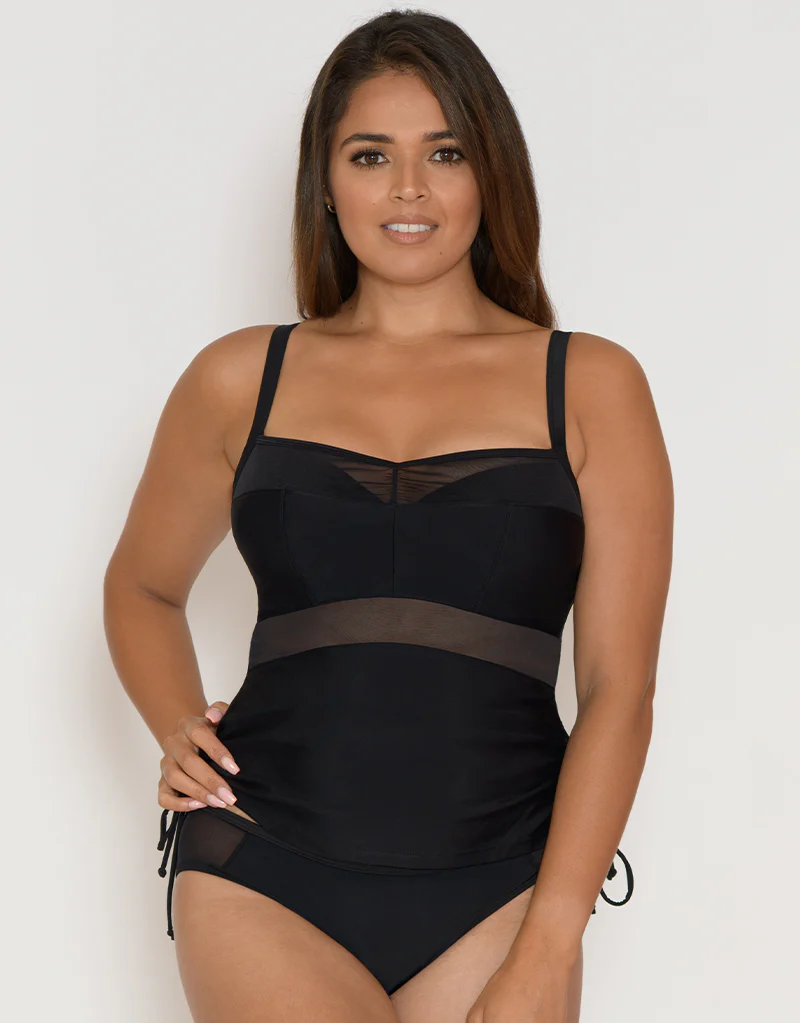 Curvy Kate Sheer Class Balcony Tankini Top Black - Image 7