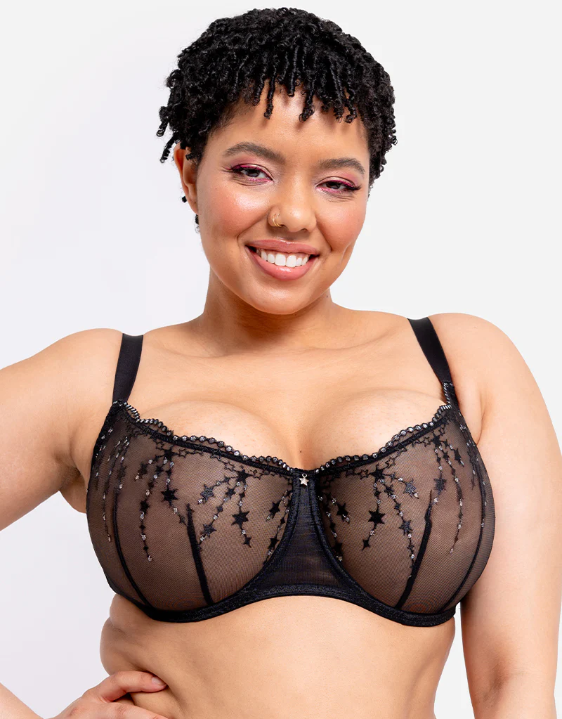 Curvy Kate Stardust Balcony Bra Black Sparkle - Image 4