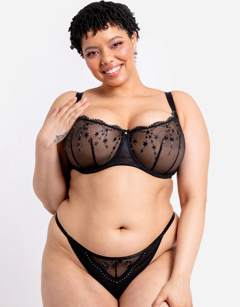 Curvy Kate Stardust Balcony Bra Black Sparkle - Image 8