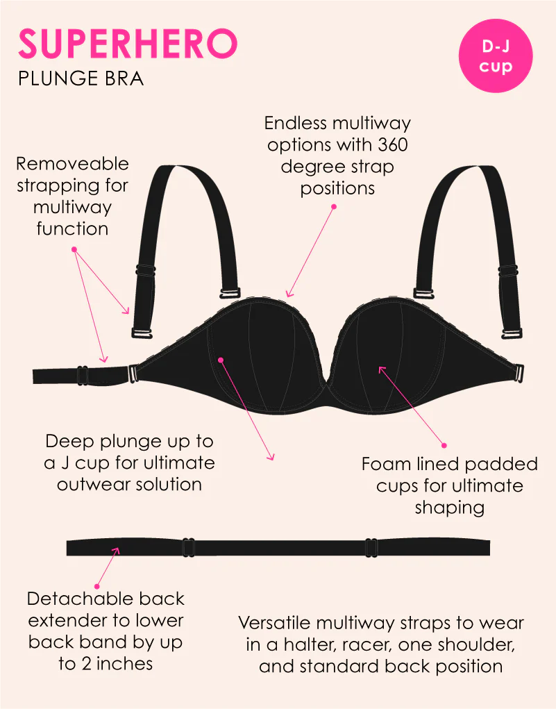 Curvy Kate Superhero Multiway Padded Plunge Bra Black - Image 4
