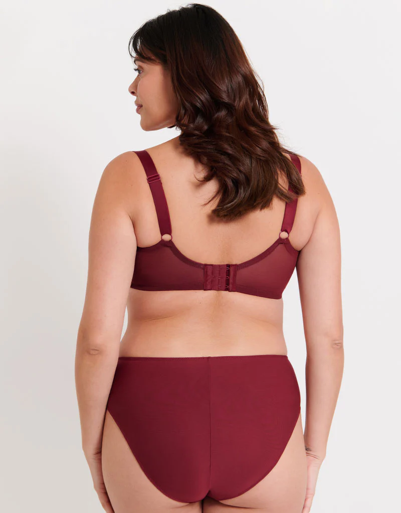 Flirtelle Emilie Deco Full Cup Side Support Bra Oxblood - Image 6