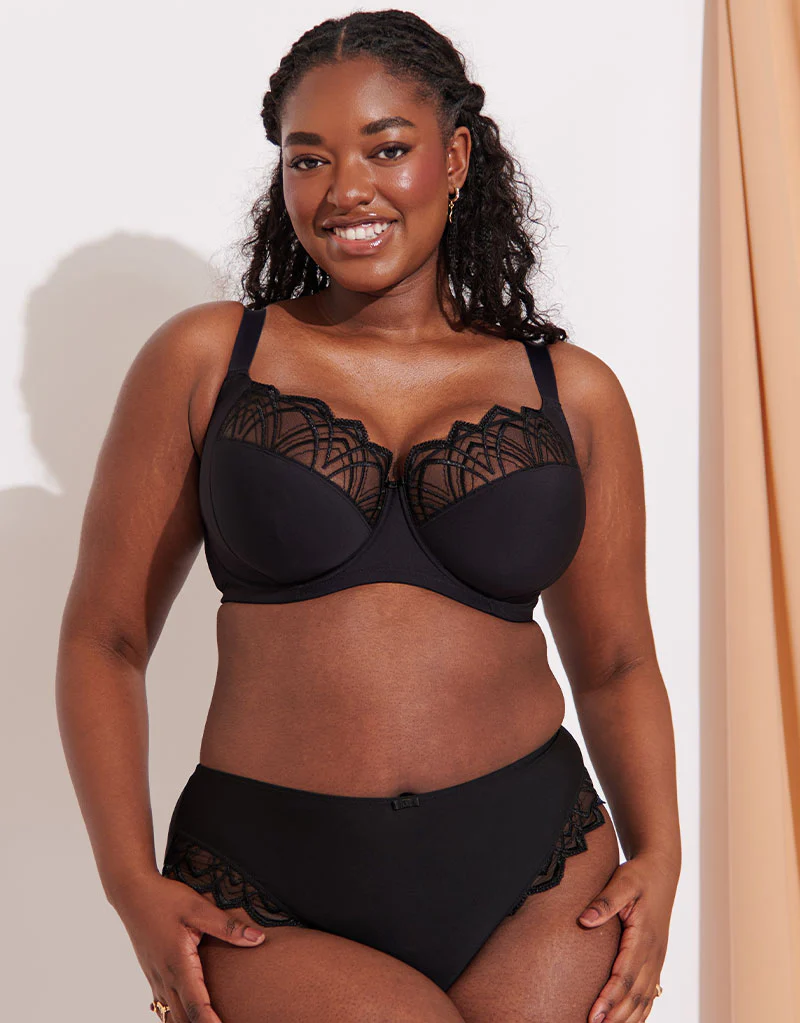 Flirtelle Emilie Deco Full Cup Side Support Bra Black - Image 2