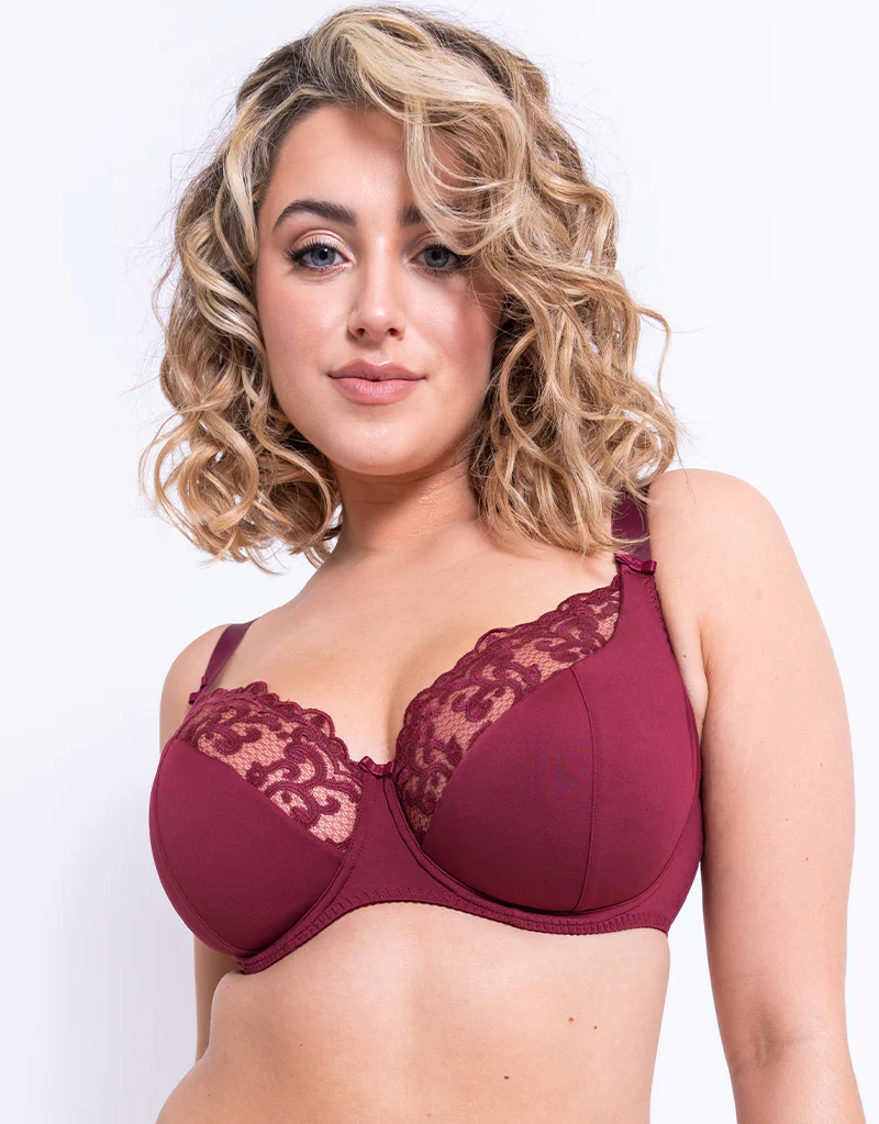 Flirtelle Swirl Balcony Bra Claret - Image 3
