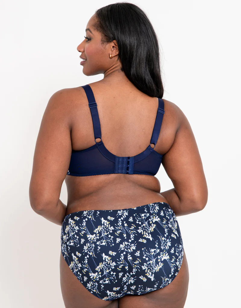 Flirtelle Swirl Balcony Bra Navy Print - Image 6