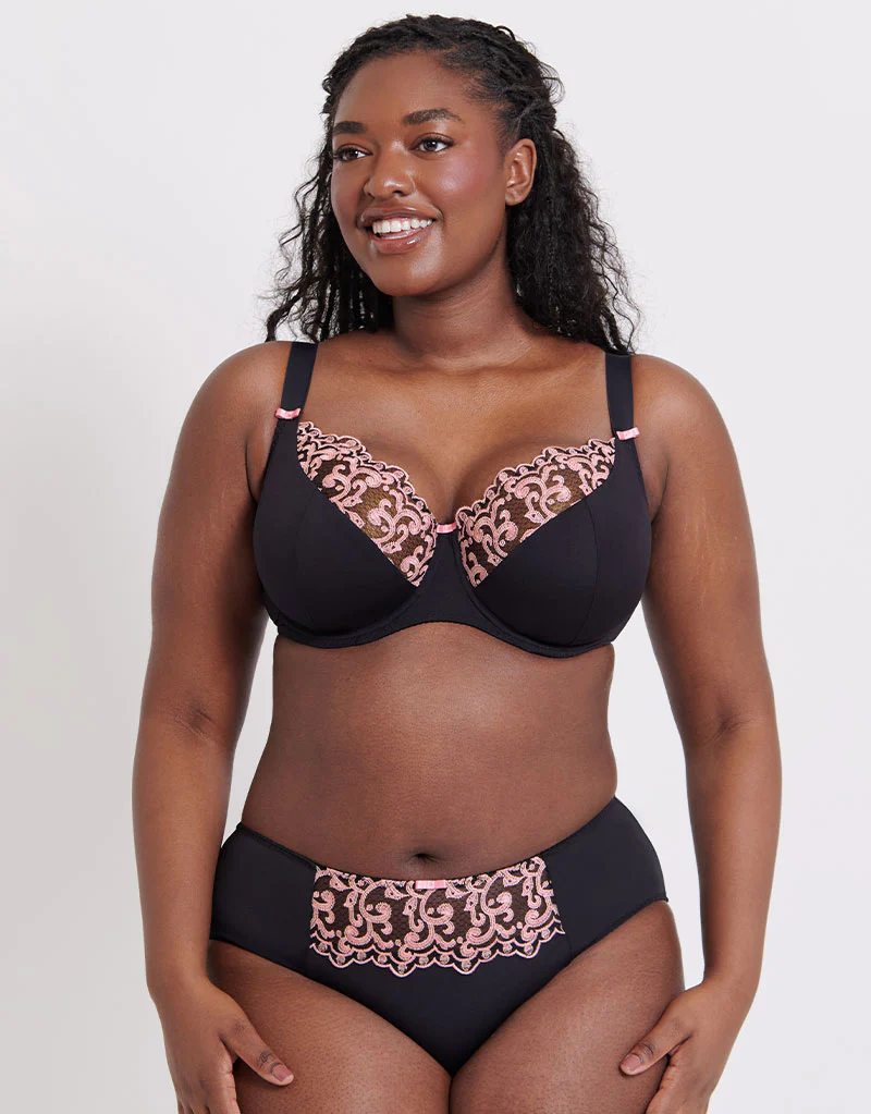 Flirtelle Swirl Brief Black/Blush - Image 3