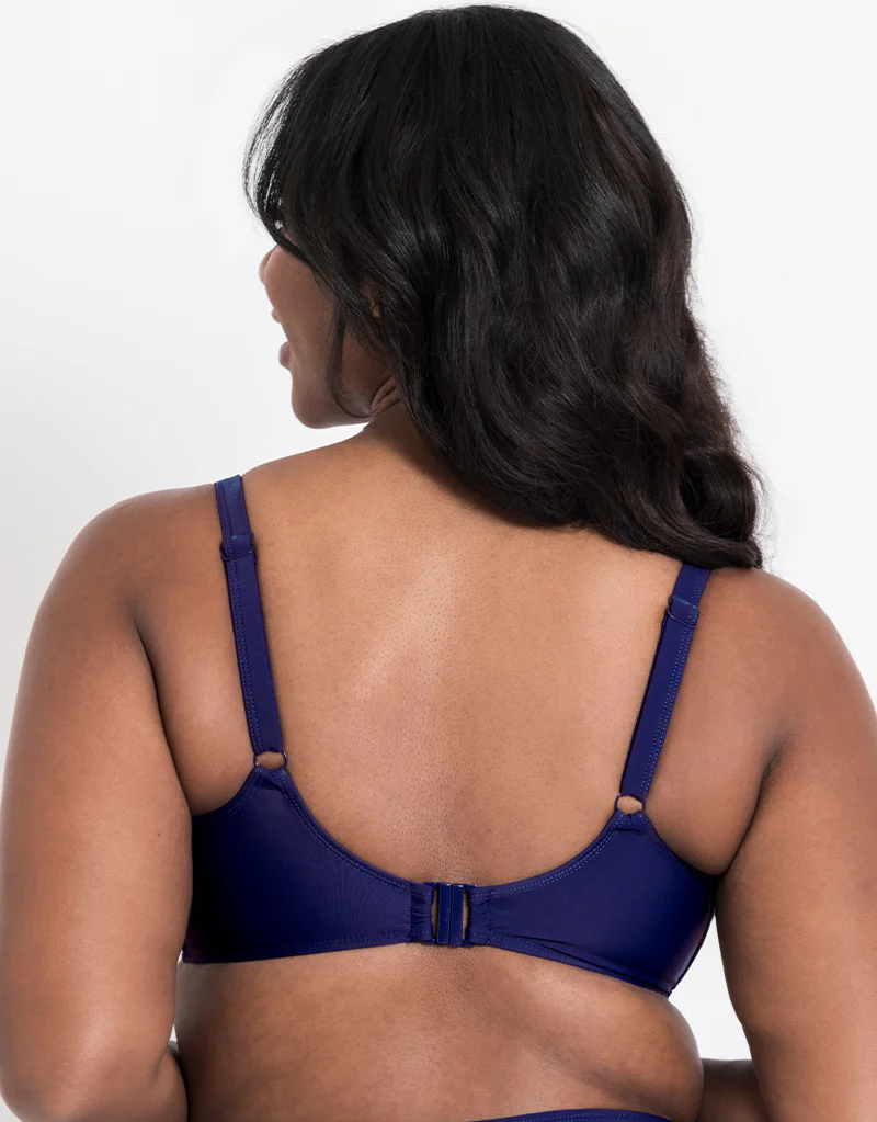 Flirtelle Verona Beach Padded Balcony Bikini Top Navy - Image 5