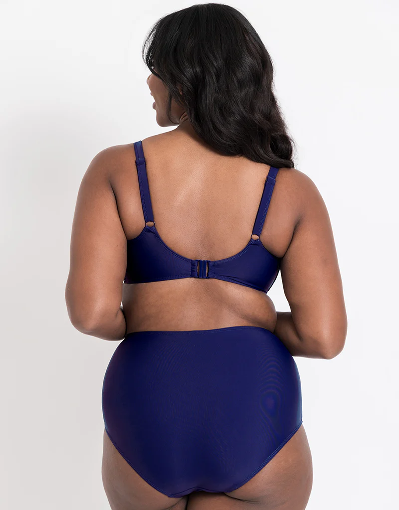 Flirtelle Verona Beach Padded Balcony Bikini Top Navy - Image 6
