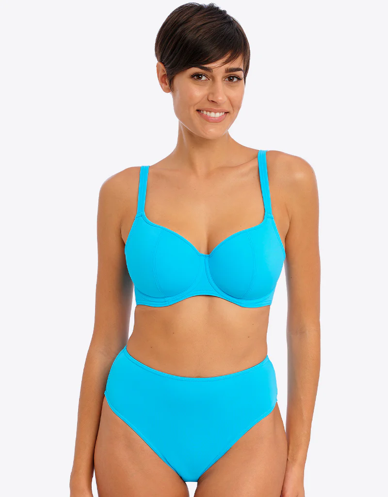 Freya Jewel Cove High Waist Bikini Brief Plain Turquoise - Image 4