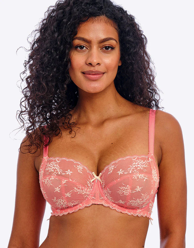 Freya Offbeat Decadence Side Support Bra Sunset Coral Pink - Image 3