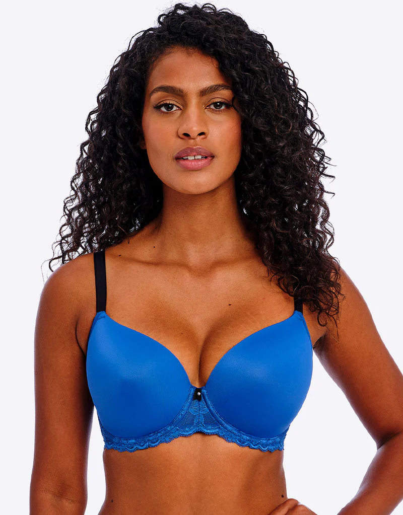 Freya Offbeat Moulded Plunge Bra Dazzling Blue - Image 2