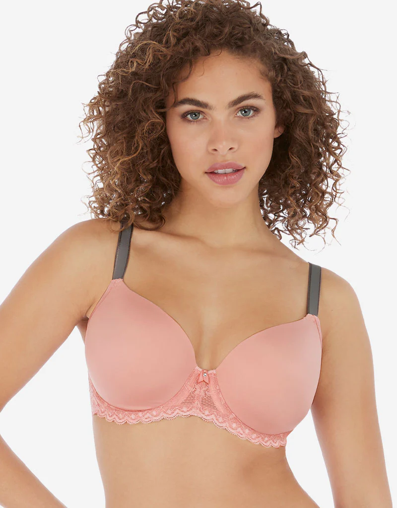 Freya Offbeat Moulded Plunge Bra Rosehip Pink - Image 2