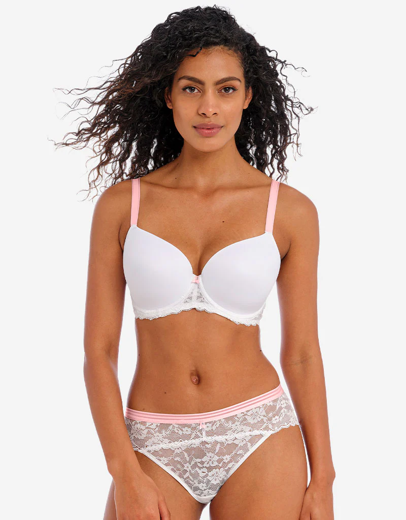 Freya Offbeat Moulded Plunge Bra White