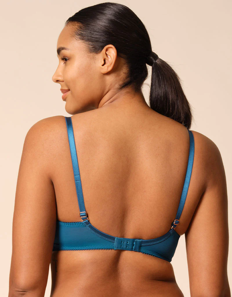 Gossard Superboost Lace Plunge Bra Deep Teal Blue - Image 5