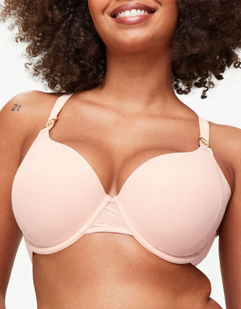 KBX Charlotte Padded Plunge Bra Soft Pink - Image 3