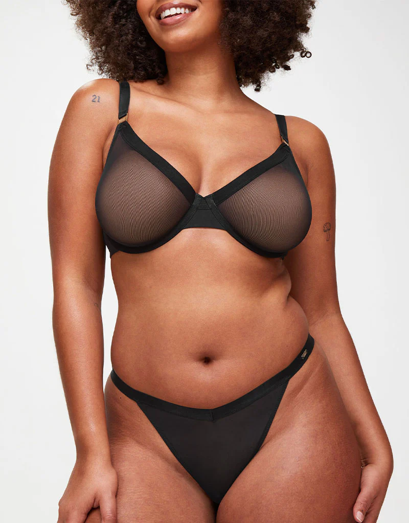 KBX Zadie Non Padded Plunge Bra Black - Image 2