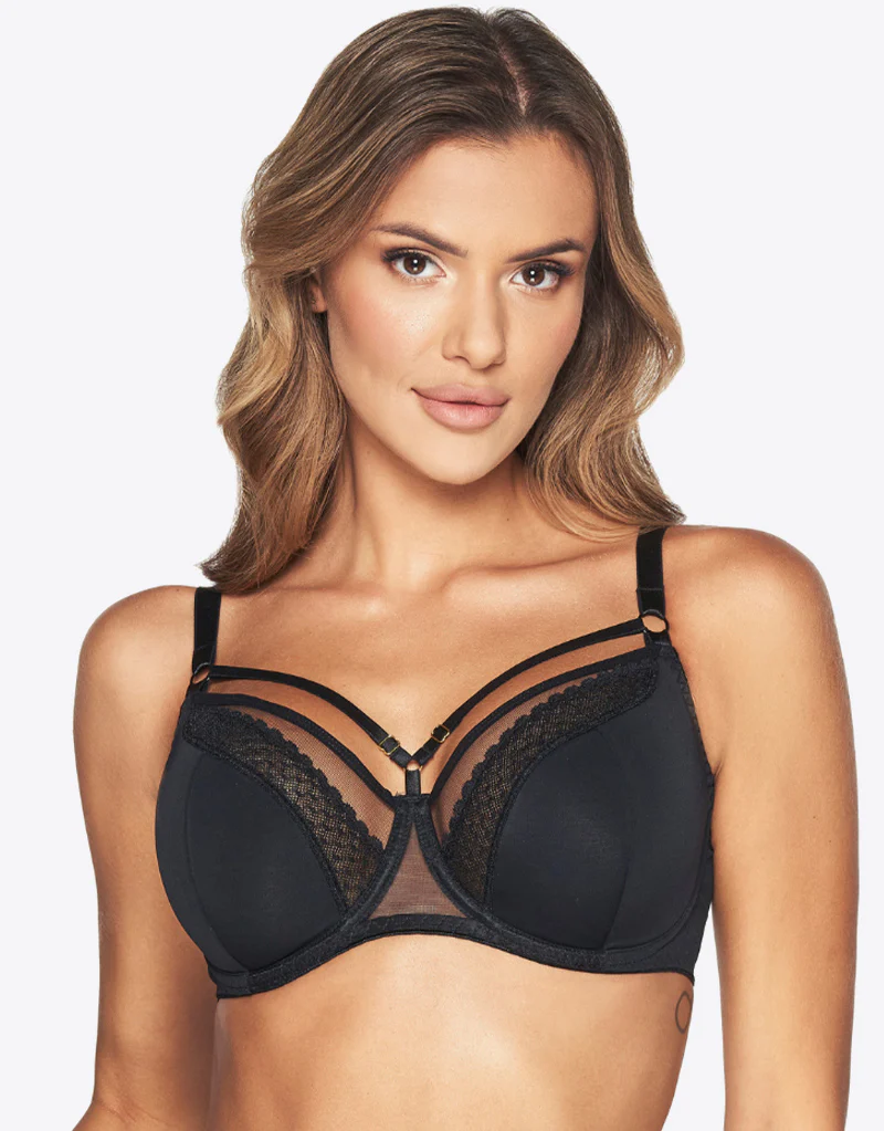 Kinga Isla Padded Balconette Bra Black - Image 2