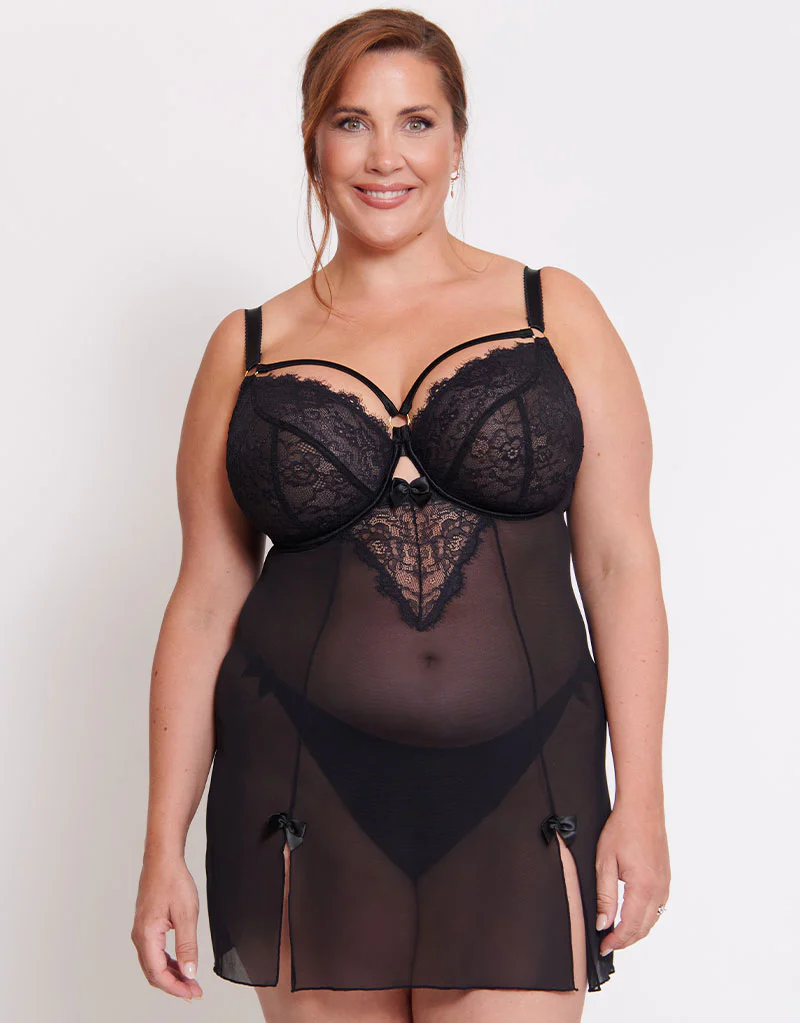 Liaison Venice Balcony Babydoll Black