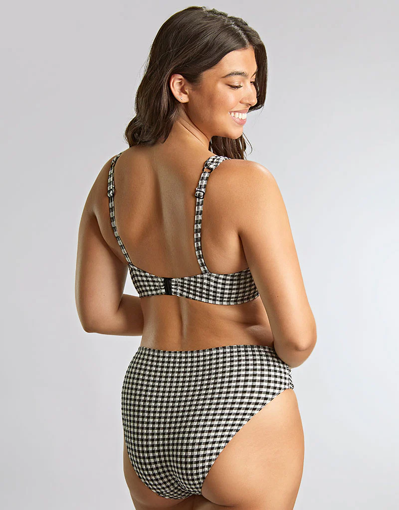 Panache Olivia Midi Bikini Brief Black Gingham - Image 4