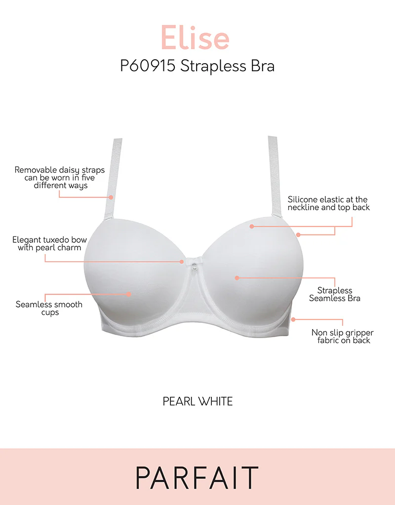 Parfait Elise Strapless Bra Pearl White - Image 3