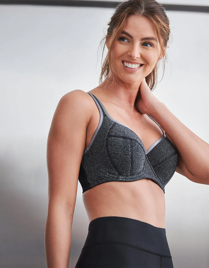 Pour Moi Energy Reach Full Cup Sports Bra Black/Silver - Image 2
