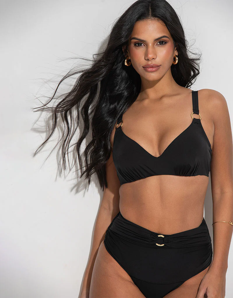 Pour Moi Samoa Plunge Bikini Top Black