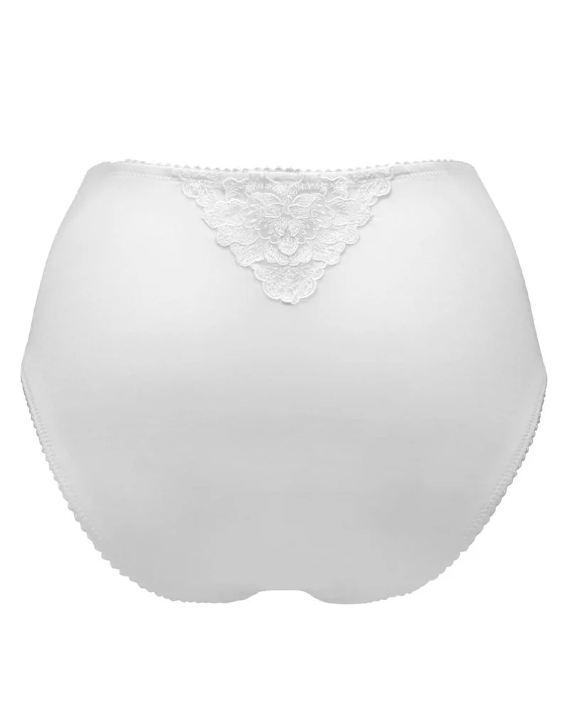 Pour Moi Sofia Lace Embroidered Deep Brief White - Image 3