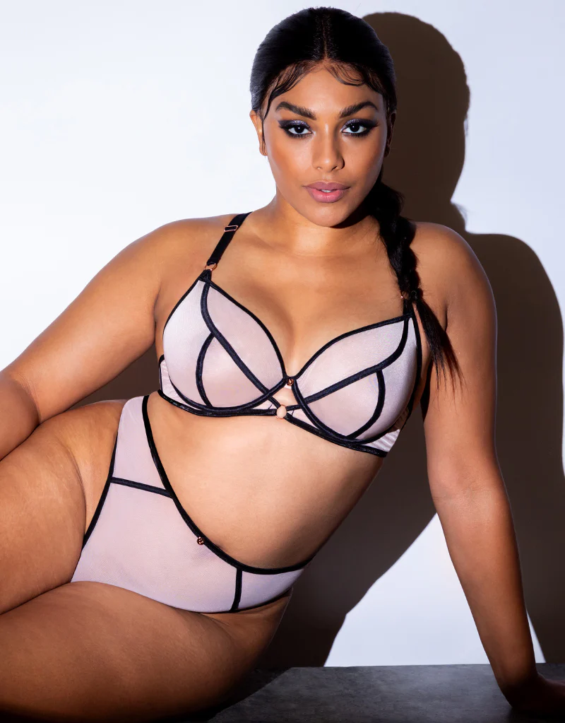 Scantilly Exposed Plunge Bra Pink/Black - Image 2
