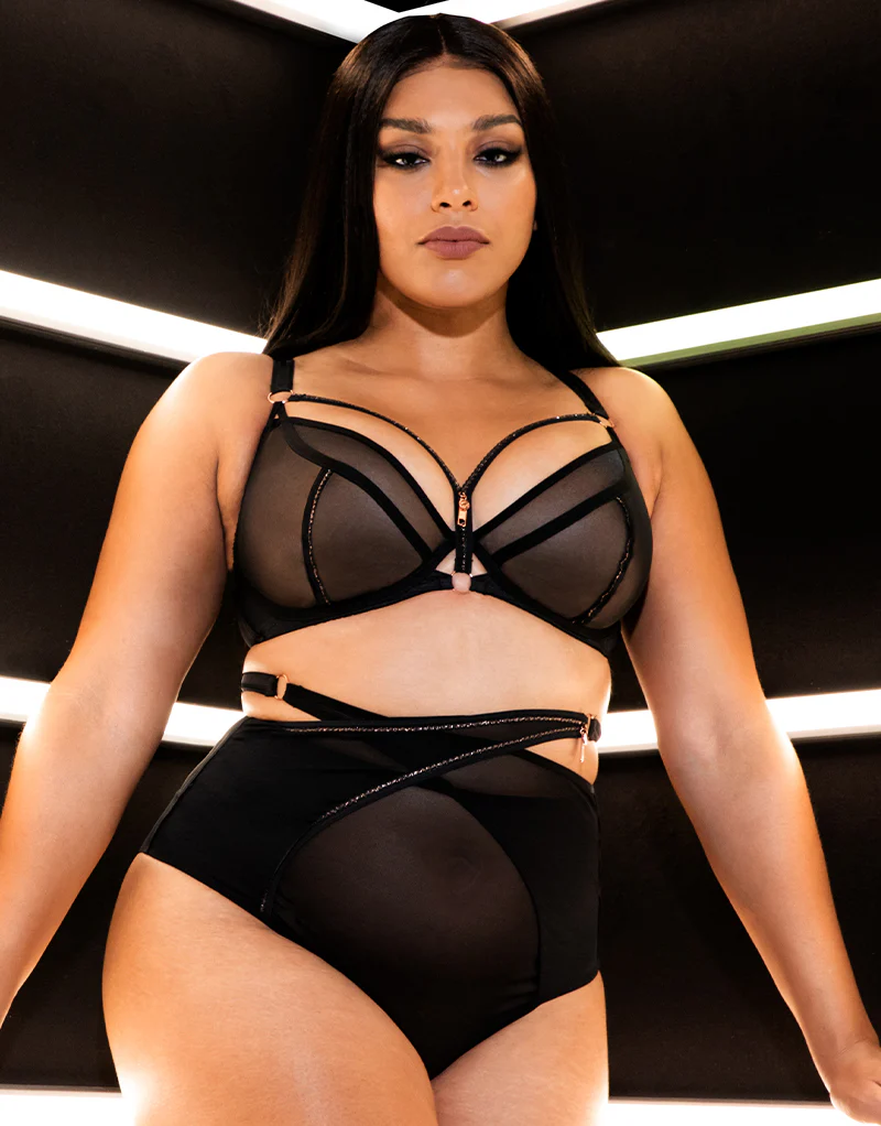 Scantilly Unzipped Plunge Bra Black - Image 2