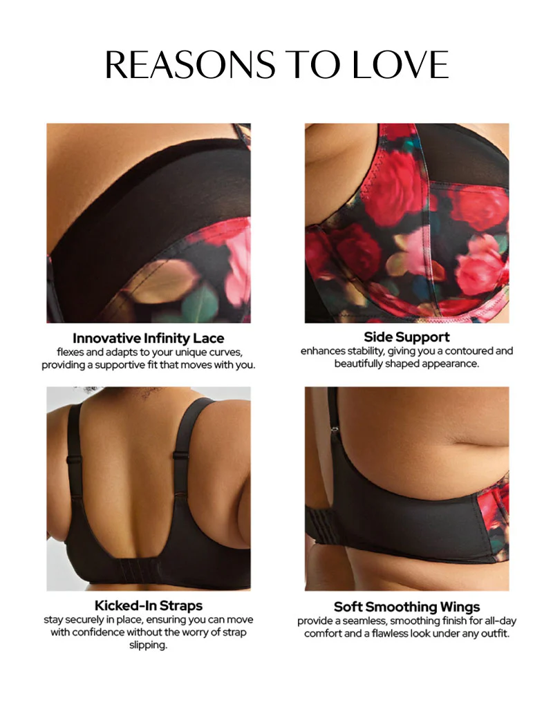 Sculptresse By Panache Bliss Full Cup Bra Rose Print - Image 3