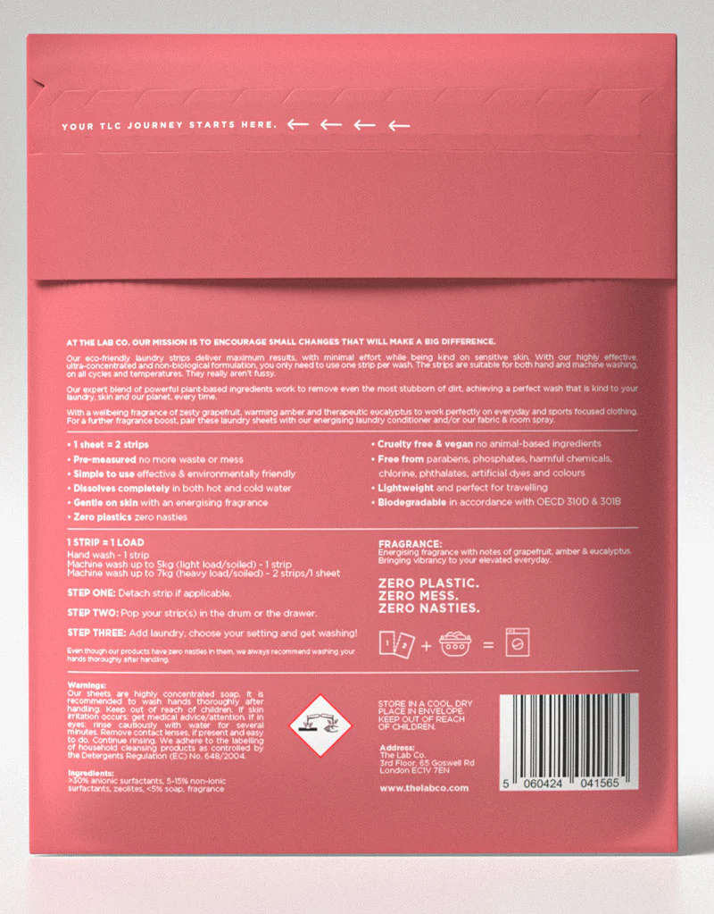 The Lab Co Laundry Strips 32 Pack Energising - Image 3